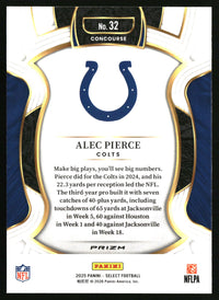 Alec Pierce 2025 Panini Select #32 Black and Green Prizm Shock