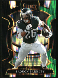 Saquon Barkley 2025 Panini Select #90 Black and Green Prizm Shock