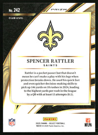 Spencer Rattler 2025 Panini Select #242 Black and Red Prizm Shock