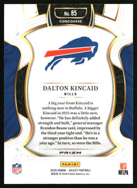 Dalton Kincaid 2025 Panini Select #85 Black and Red Prizm Shock