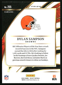 Dylan Sampson 2025 Panini Select #255 Green and Yellow Prizm Shock RC