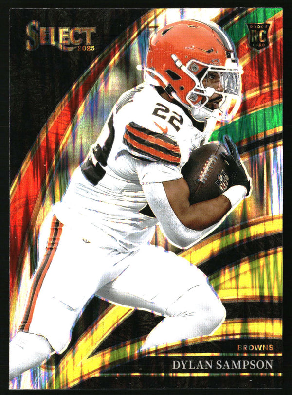 Dylan Sampson 2025 Panini Select #255 Green and Yellow Prizm Shock RC