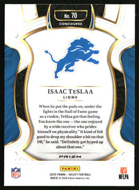 Isaac TeSlaa 2025 Panini Select #70 Black and Red Prizm Shock RC