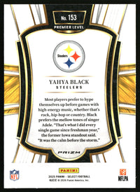 Yahya Black 2025 Panini Select #153 Green and Yellow Prizm Shock
