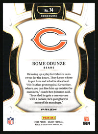 Rome Odunze 2025 Panini Select #74 Green and Yellow Prizm Shock