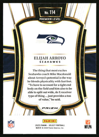 Elijah Arroyo 2025 Panini Select #114 Green and Yellow Prizm Shock
