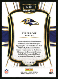 Tyler Loop 2025 Panini Select #161 Green and Yellow Prizm Shock RC