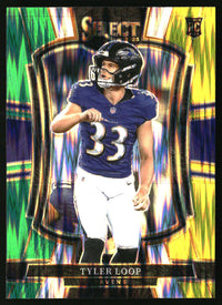 Tyler Loop 2025 Panini Select #161 Green and Yellow Prizm Shock RC
