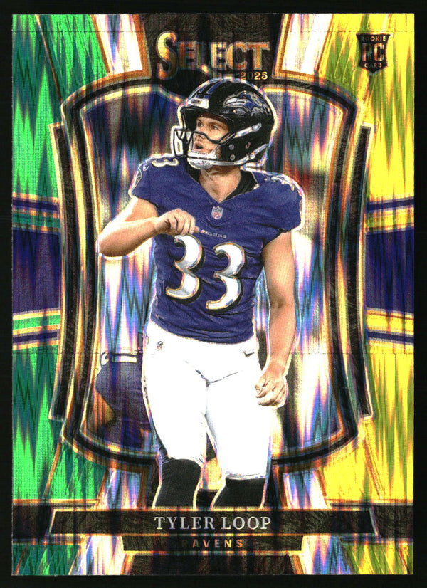 Tyler Loop 2025 Panini Select #161 Green and Yellow Prizm Shock RC