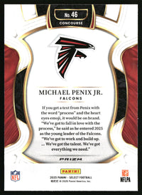 Michael Penix Jr. 2025 Panini Select #46 Green and Yellow Prizm Shock