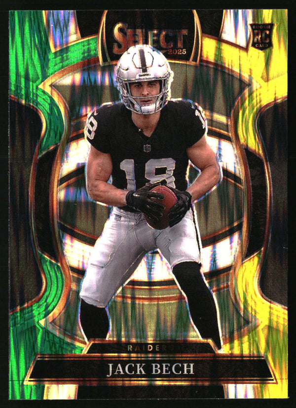 Jack Bech 2025 Panini Select #6 Green and Yellow Prizm Shock RC