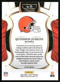 Quinshon Judkins 2025 Panini Select #55 Green and Yellow Prizm Shock