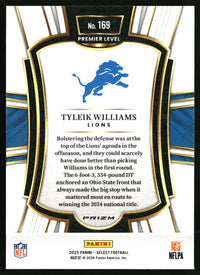 Tyleik Williams 2025 Panini Select #169 Green and Yellow Prizm Shock