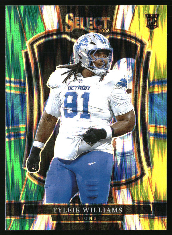 Tyleik Williams 2025 Panini Select #169 Green and Yellow Prizm Shock