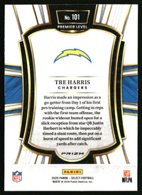 Tre Harris 2025 Panini Select #101 Green and Yellow Prizm Shock RC