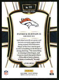 Patrick Surtain II 2025 Panini Select #111 Green and Yellow Prizm Shock