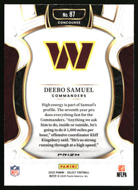Deebo Samuel 2025 Panini Select #87 Green and Yellow Prizm Shock