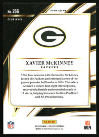 Xavier McKinney 2025 Panini Select #266 Red and Blue Prizm Shock