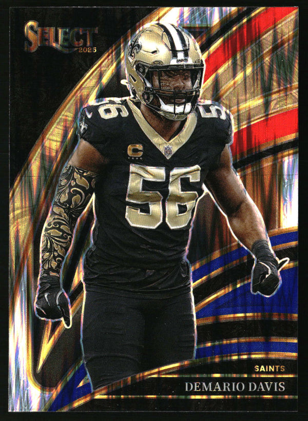 Demario Davis 2025 Panini Select #240 Red and Blue Prizm Shock
