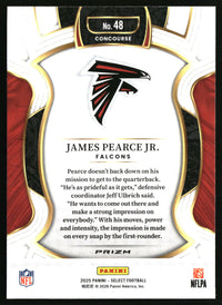 James Pearce Jr. 2025 Panini Select #48 Green and Yellow Prizm Shock