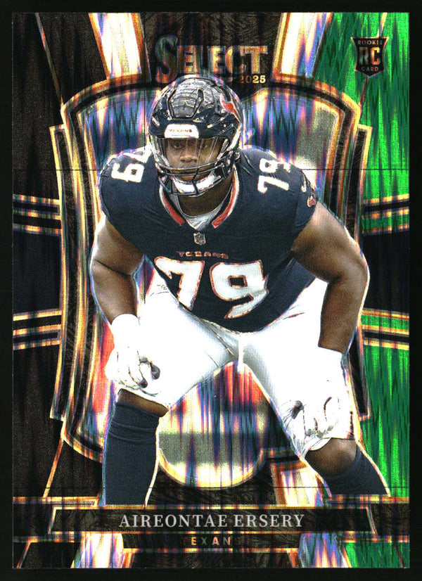 Aireontae Ersery 2025 Panini Select #134 Black and Green Prizm Shock RC