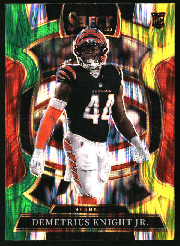Demetrius Knight Jr. 2025 Panini Select #58 Green and Yellow Prizm Shock RC