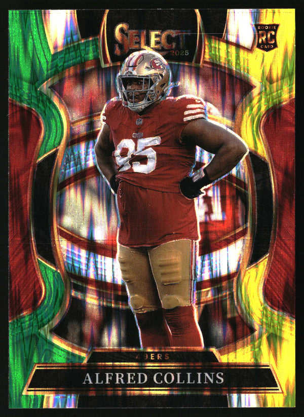 Alfred Collins 2025 Panini Select #17 Green and Yellow Prizm Shock RC