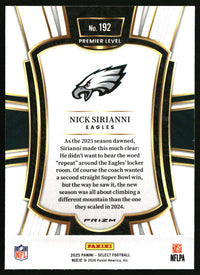 Nick Sirianni 2025 Panini Select #192 Red and Blue Prizm Shock