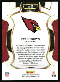 Evan Brown 2025 Panini Select #24 Red and Blue Prizm Shock