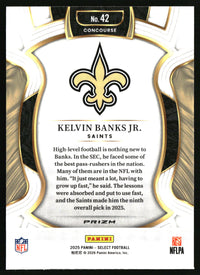 Kelvin Banks Jr. 2025 Panini Select #42 Red and Blue Prizm Shock