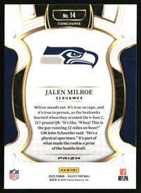 Jalen Milroe 2025 Panini Select #14 Red and Blue Prizm Shock