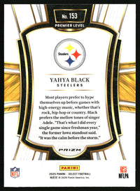 Yahya Black 2025 Panini Select #153 Red and Blue Prizm Shock