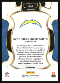 KeAndre Lambert-Smith 2025 Panini Select #3 Black and Red Prizm Shock RC