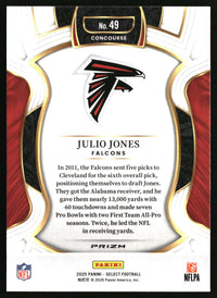 Julio Jones 2025 Panini Select #49 Black and Gold Prizm Shock