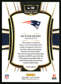 Hunter Henry 2025 Panini Select #180 Black and Gold Prizm Shock