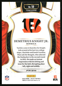 Demetrius Knight Jr. 2025 Panini Select #58 Black and Gold Prizm Shock RC