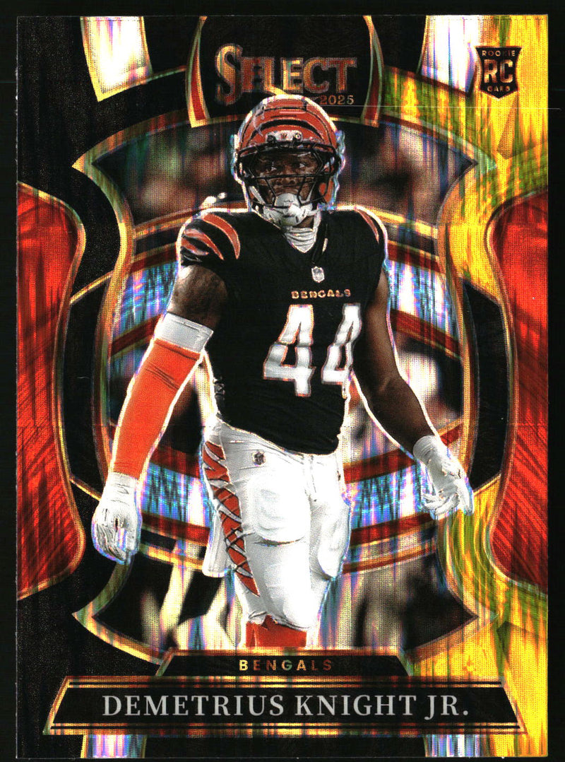 Demetrius Knight Jr. 2025 Panini Select #58 Black and Gold Prizm Shock RC