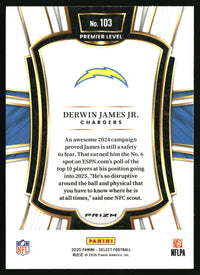 Derwin James Jr. 2025 Panini Select #103 Green and Yellow Prizm Shock
