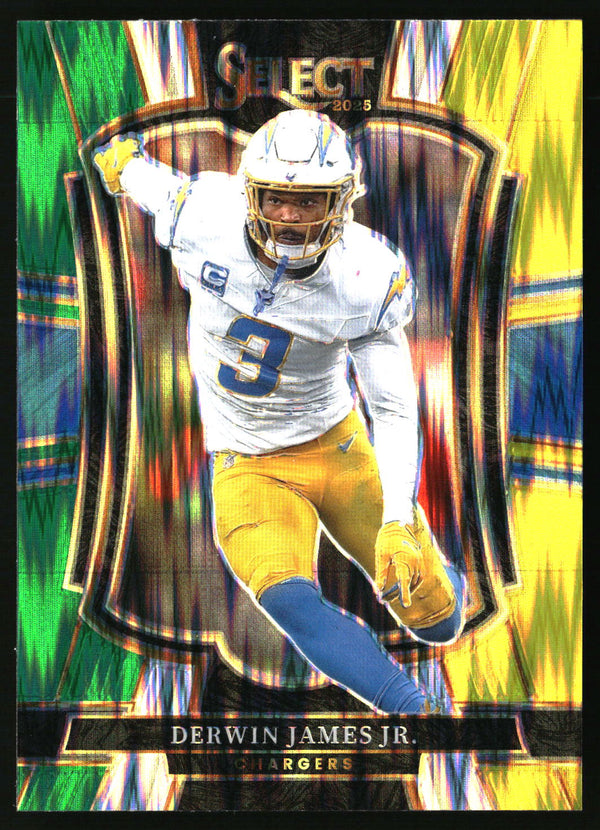 Derwin James Jr. 2025 Panini Select #103 Green and Yellow Prizm Shock