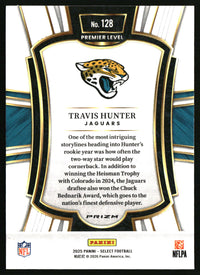 Travis Hunter 2025 Panini Select #128 Green and Yellow Prizm Shock RC