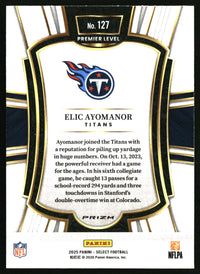Elic Ayomanor 2025 Panini Select #127 Green and Yellow Prizm Shock