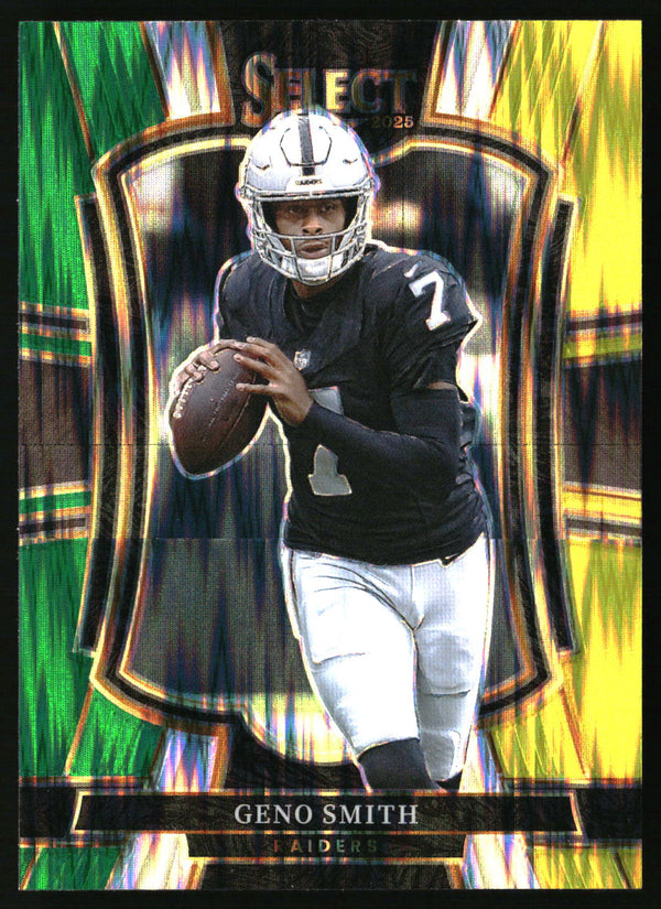 Geno Smith 2025 Panini Select #105 Green and Yellow Prizm Shock