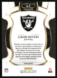 Jakobi Meyers 2025 Panini Select #5 Green and Yellow Prizm Shock