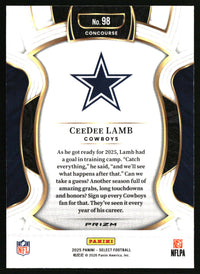CeeDee Lamb 2025 Panini Select #98 Green and Yellow Prizm Shock
