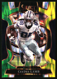 CeeDee Lamb 2025 Panini Select #98 Green and Yellow Prizm Shock