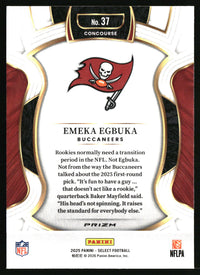 Emeka Egbuka 2025 Panini Select #37 Green and Yellow Prizm Shock RC