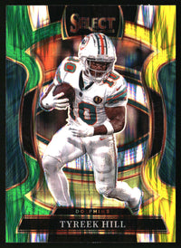 Tyreek Hill 2025 Panini Select #83 Green and Yellow Prizm Shock
