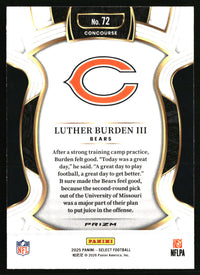 Luther Burden III 2025 Panini Select #72 Green and Yellow Prizm Shock RC