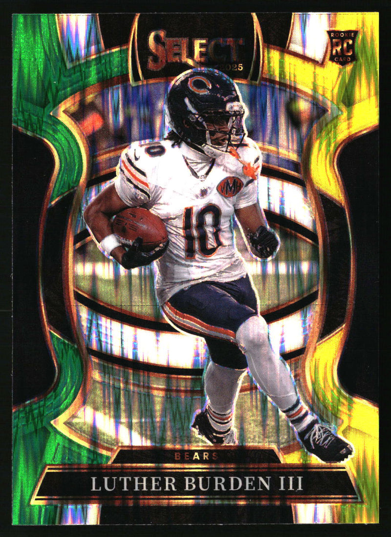 Luther Burden III 2025 Panini Select #72 Green and Yellow Prizm Shock RC