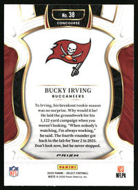 Bucky Irving 2025 Panini Select #38 Black and Gold Prizm Shock